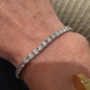 Stunning lab diamond tennis bracelet 14k WG ~8.5 tcw